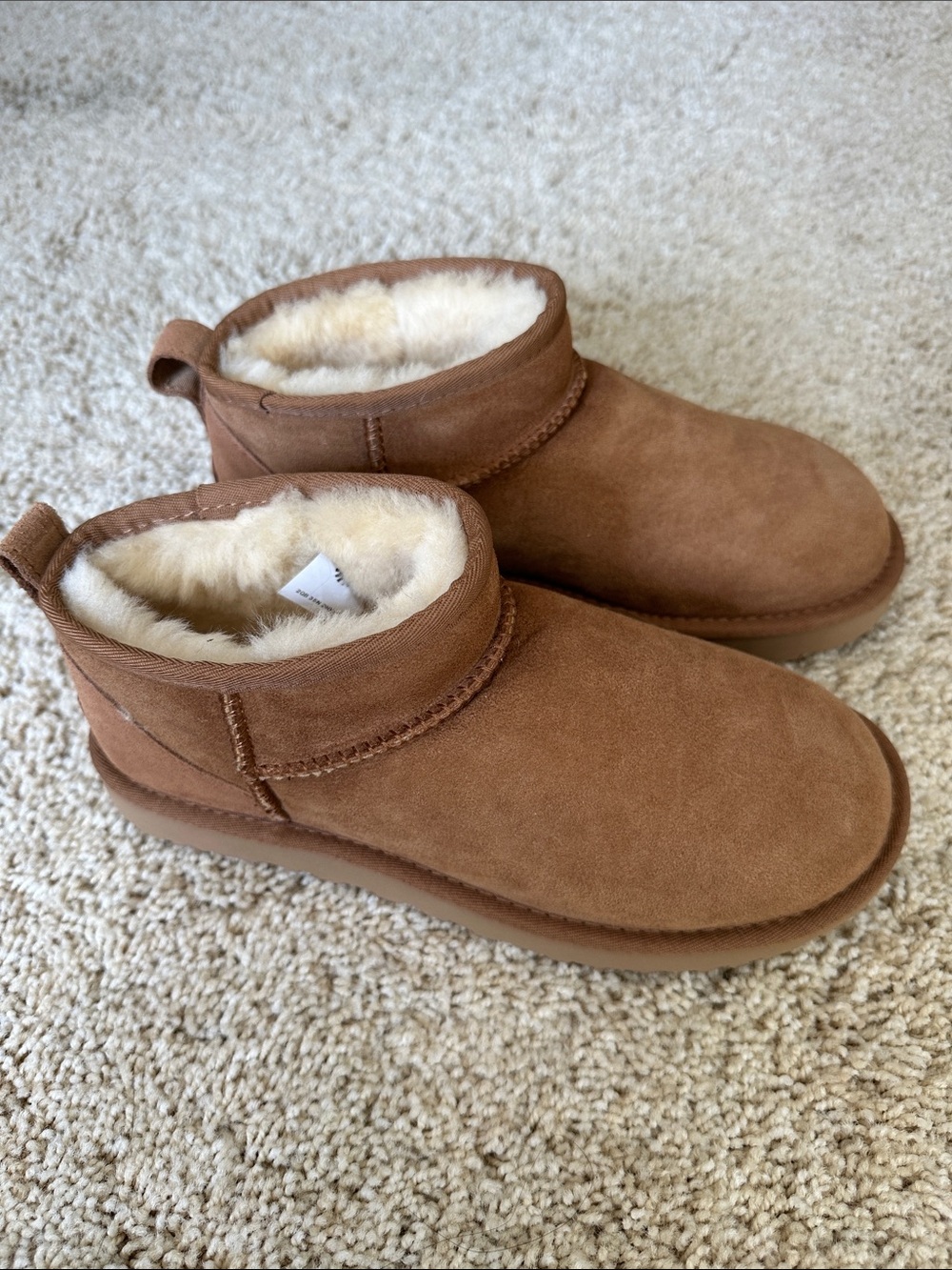 UGG Chestnut Mini Booties with Shearling Lining